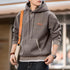 Men's Vintage Gray Heavyweight Hoodie – Thick Hooded Pullover with Pocket for Autumn & Winter